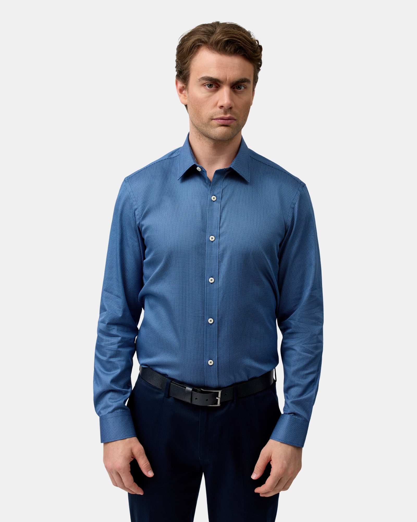 LUXE PRINT SLIM FIT BUSINESS SHIRT
