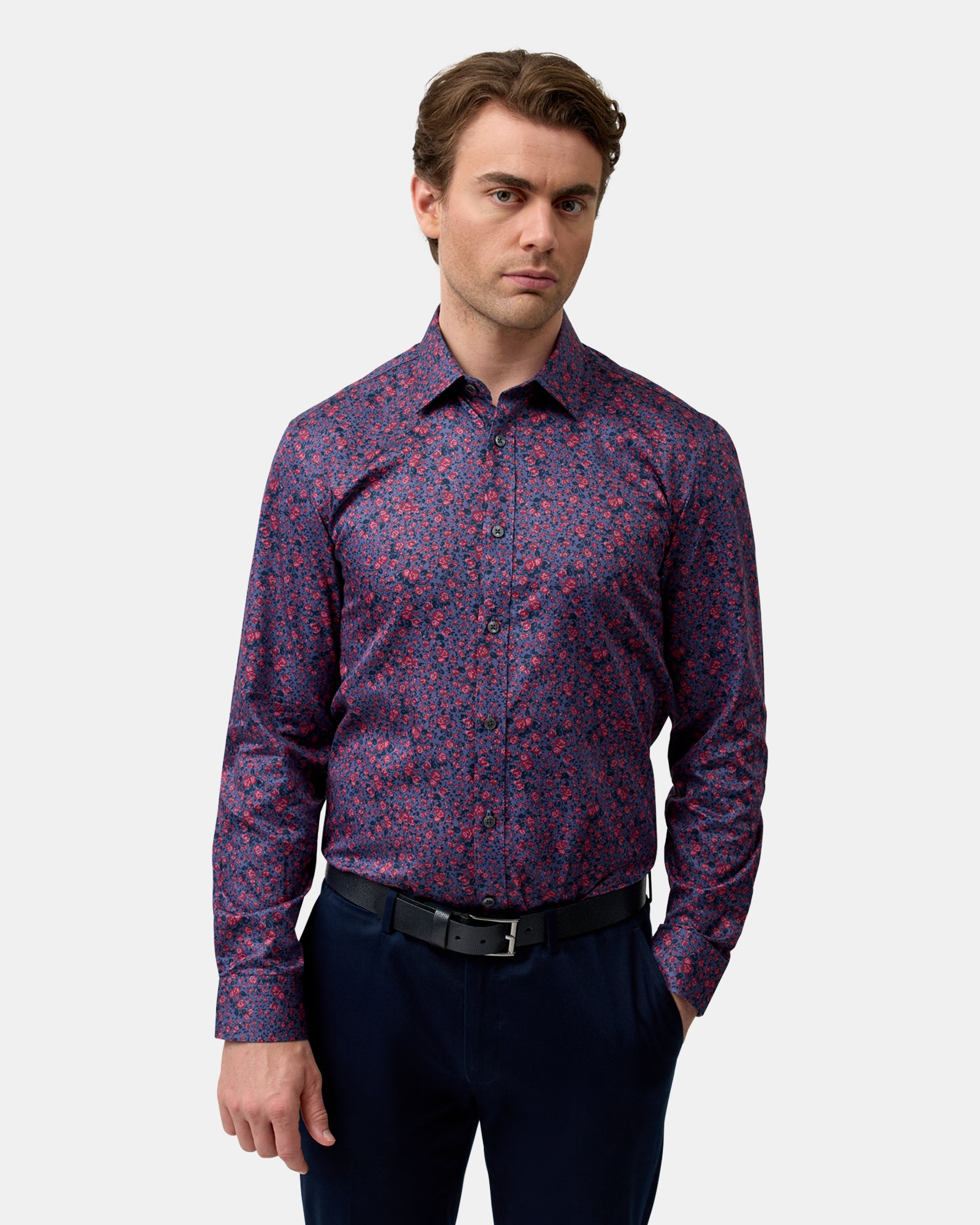 LUXE PRINT SLIM FIT BUSINESS SHIRT