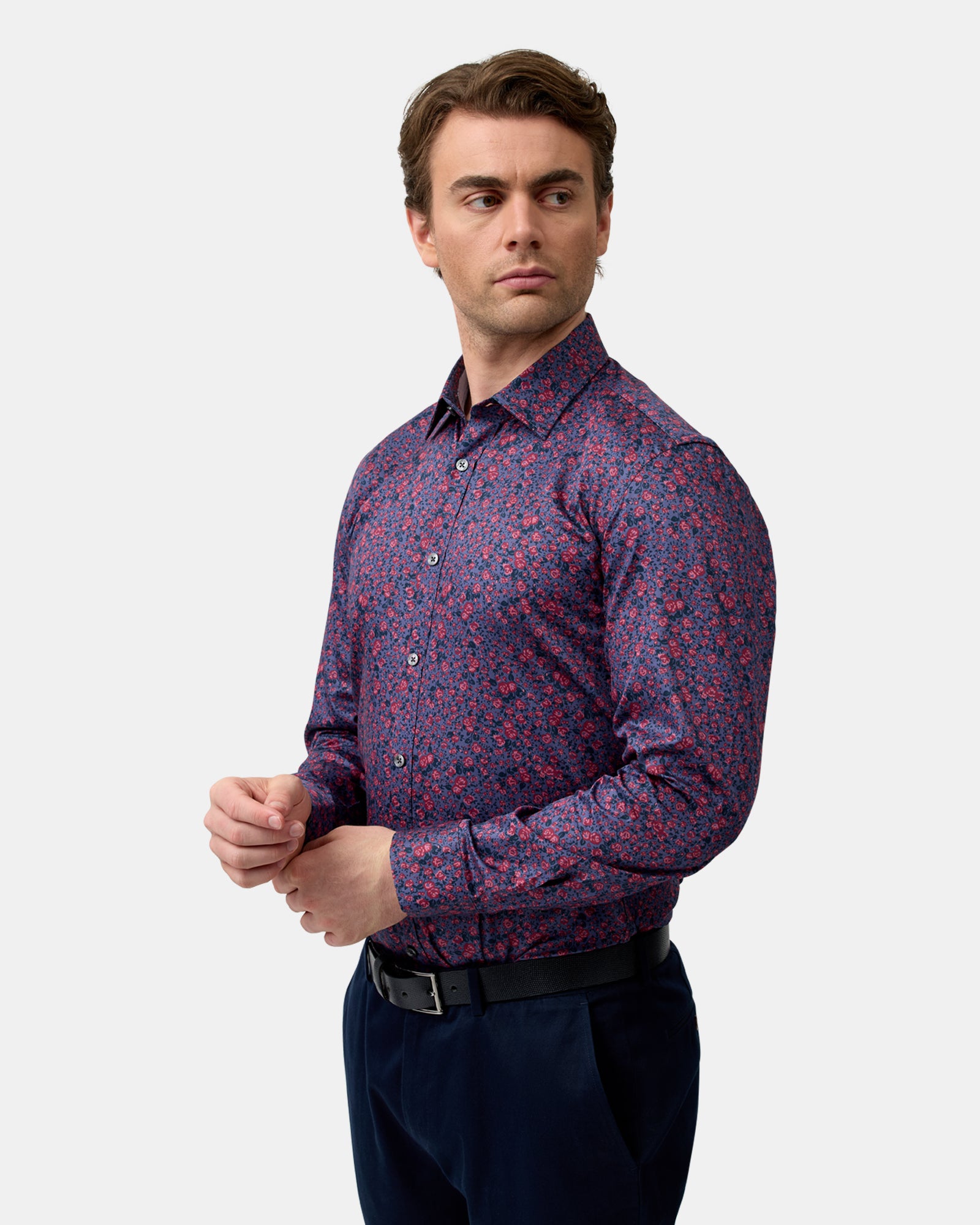 LUXE PRINT SLIM FIT BUSINESS SHIRT