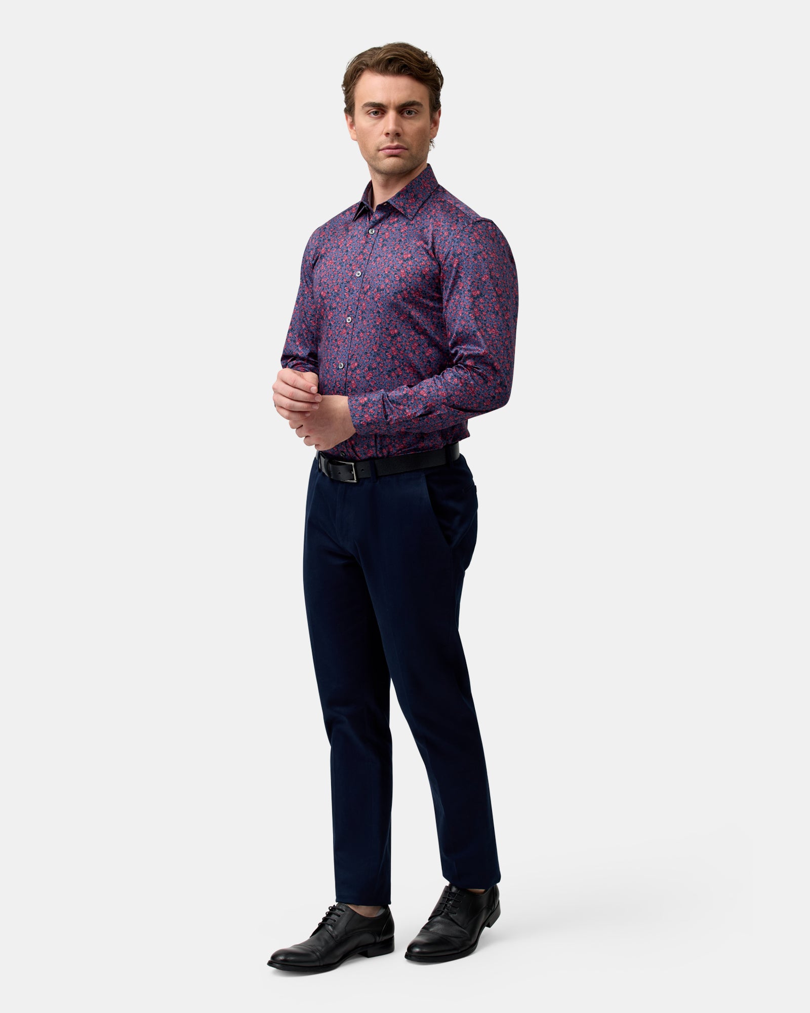 LUXE PRINT SLIM FIT BUSINESS SHIRT