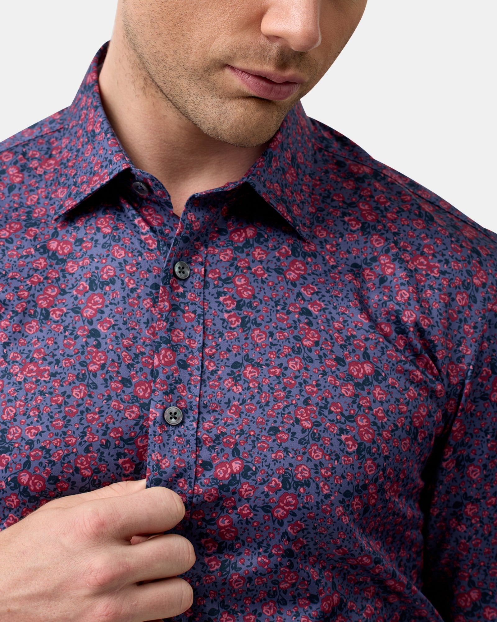 LUXE PRINT SLIM FIT BUSINESS SHIRT