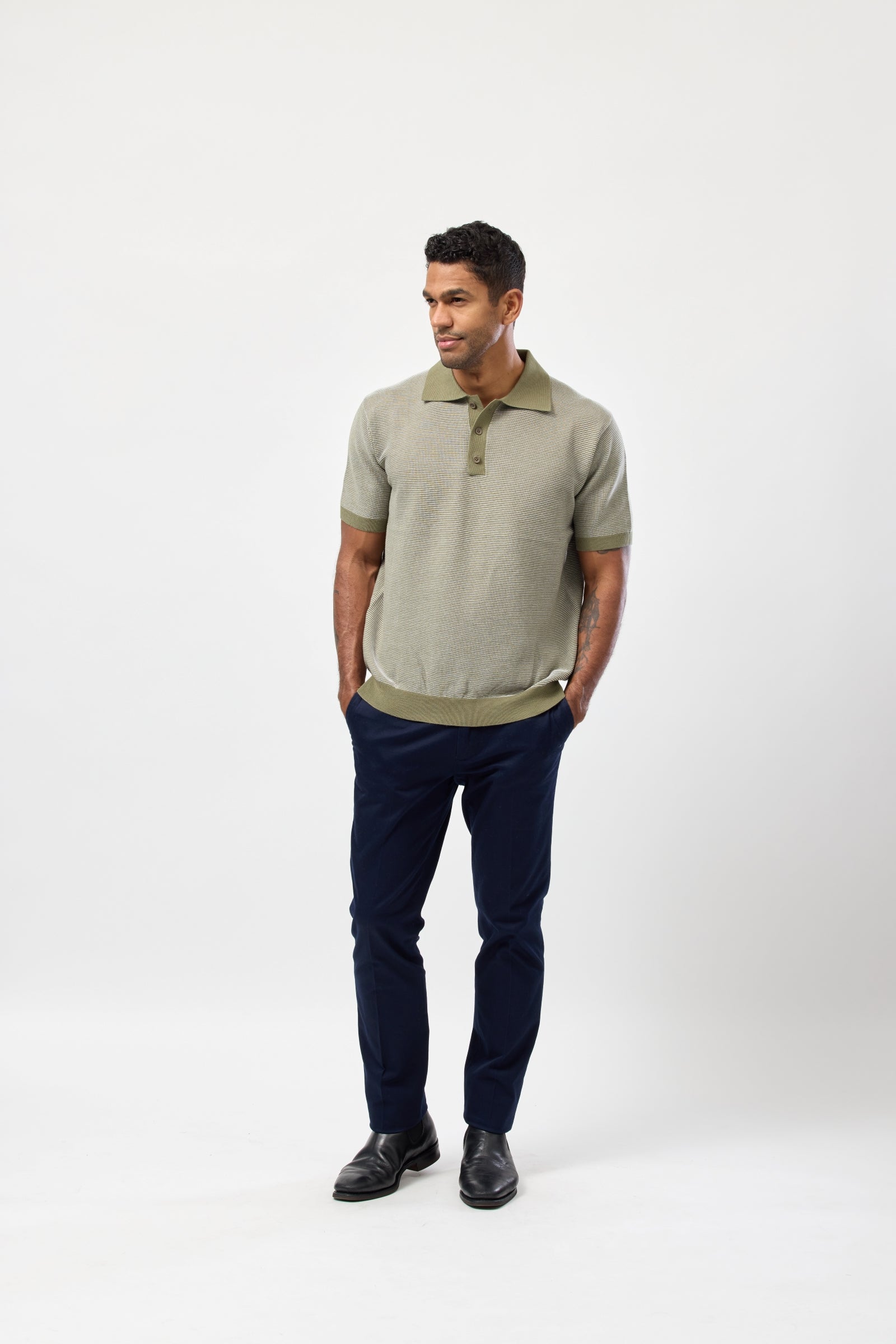 Short Sleeve Knitted Polo