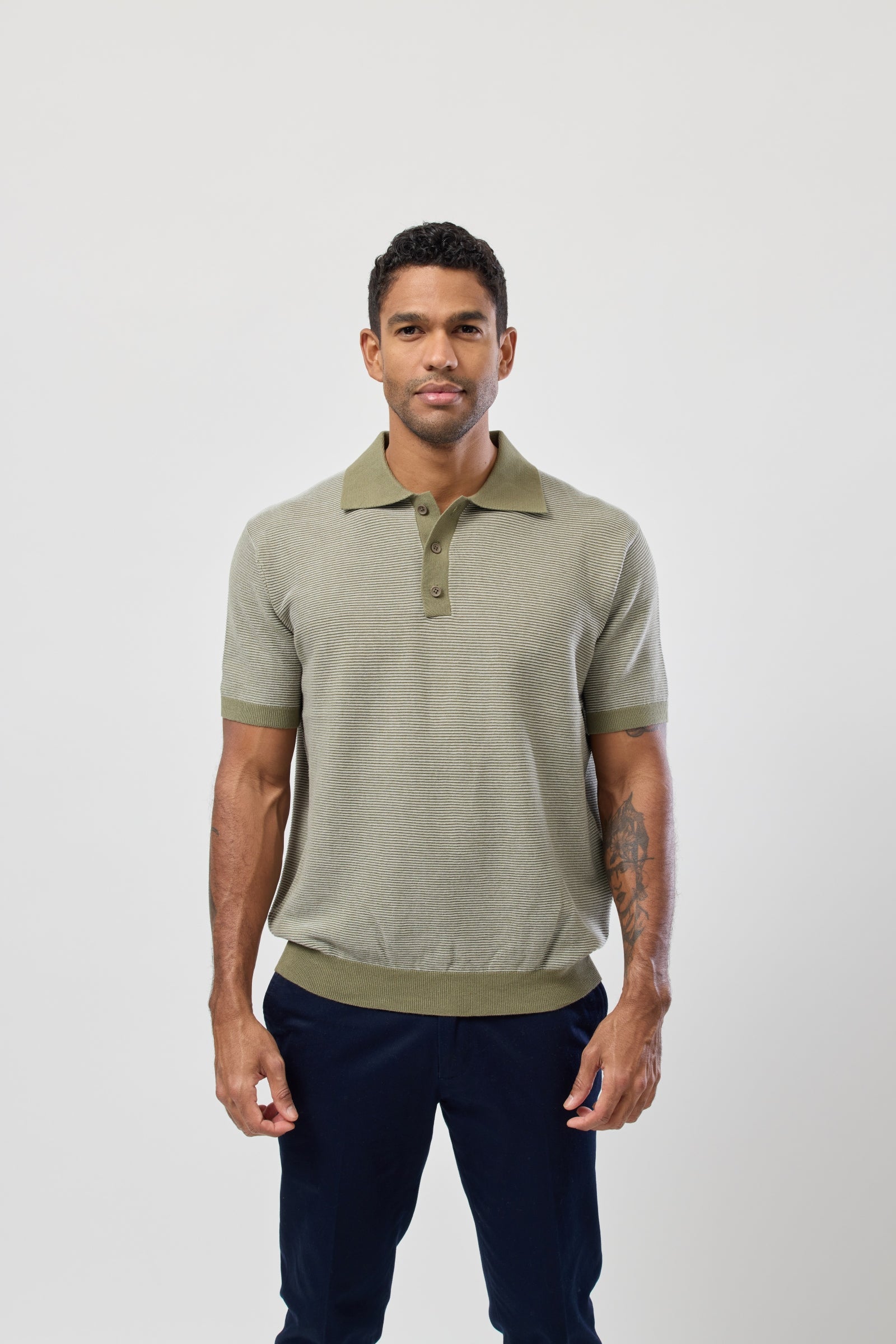 Short Sleeve Knitted Polo
