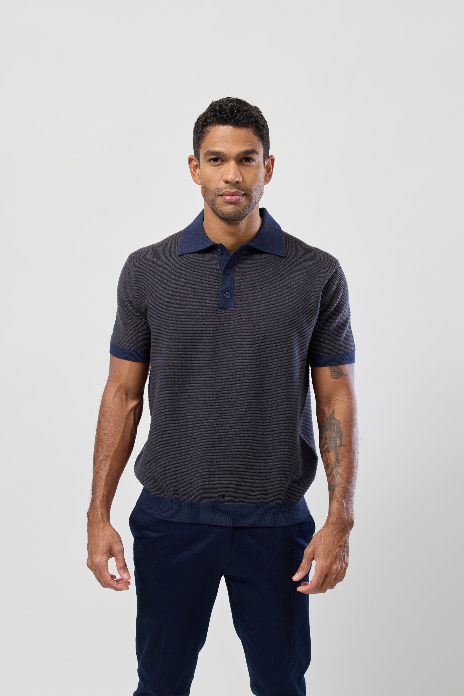 Short Sleeve Knitted Polo