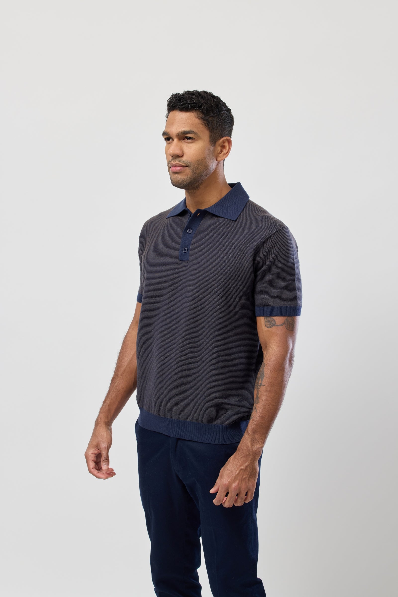 Short Sleeve Knitted Polo