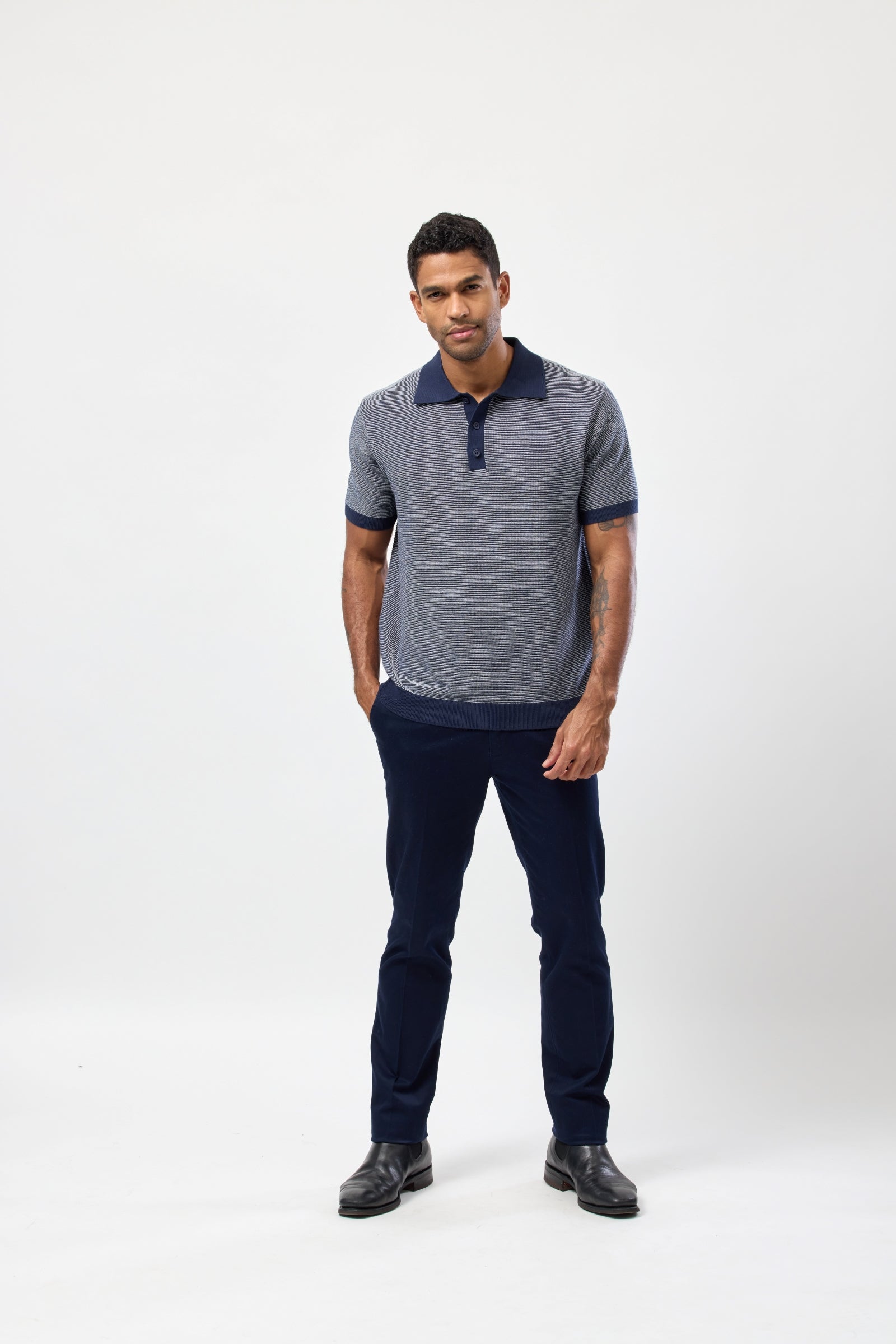 Short Sleeve Knitted Polo