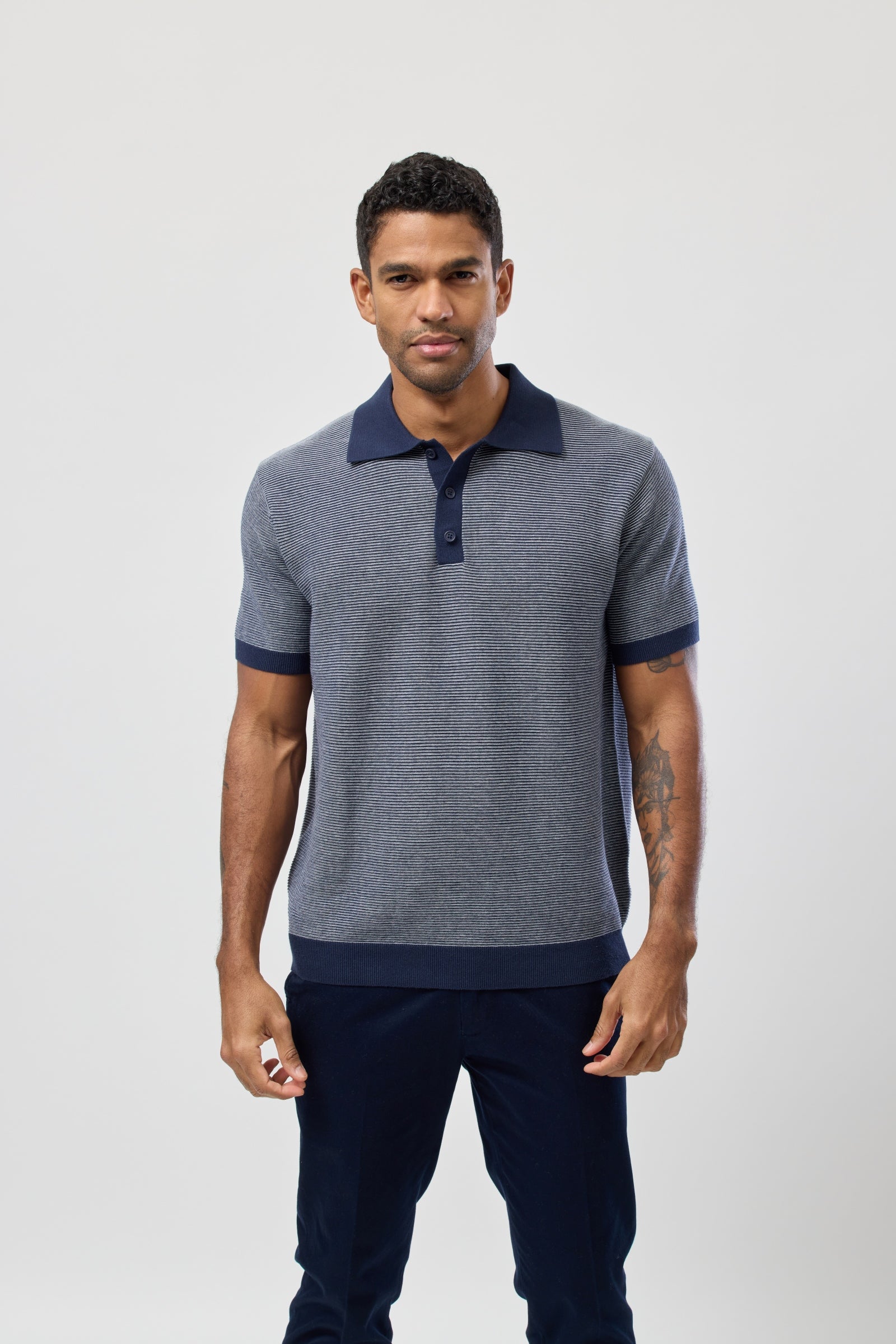 Short Sleeve Knitted Polo