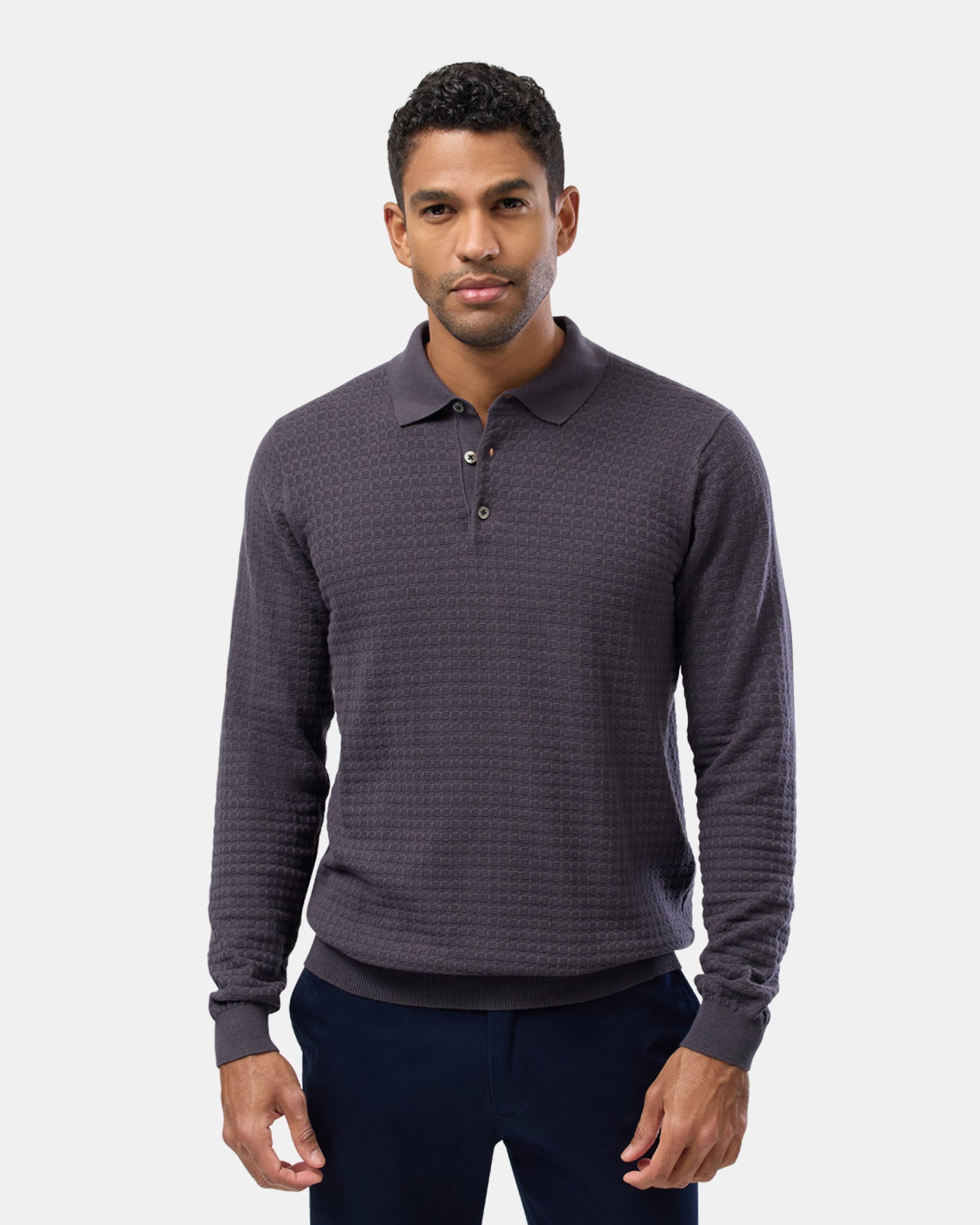 Long Sleeve Knit Polo