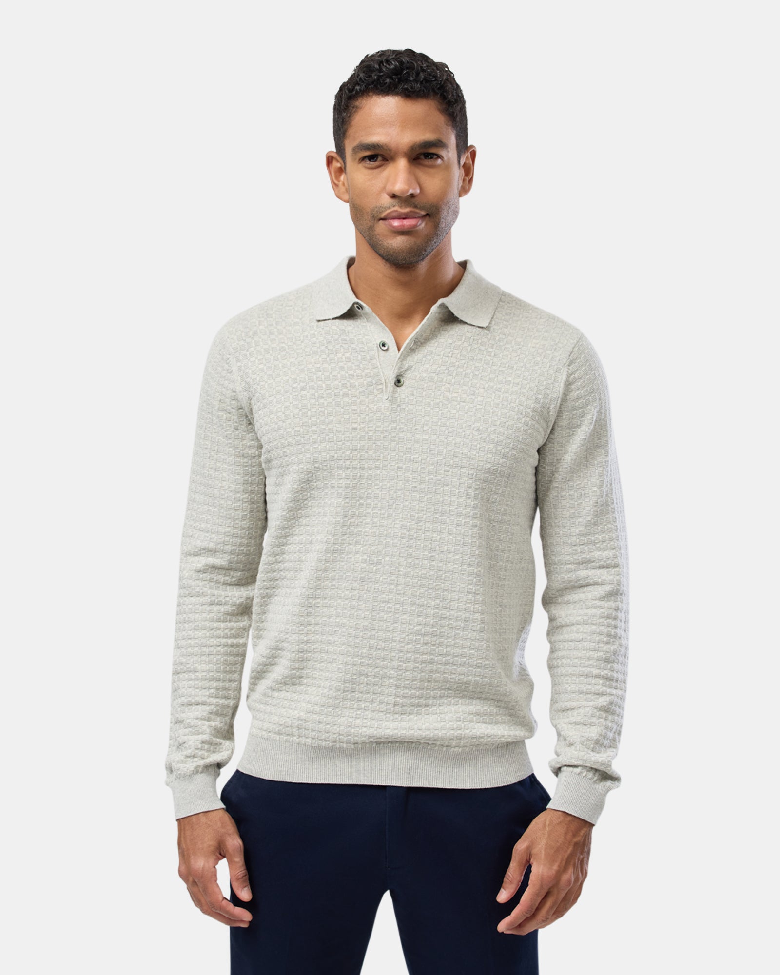 Long Sleeve Knit Polo