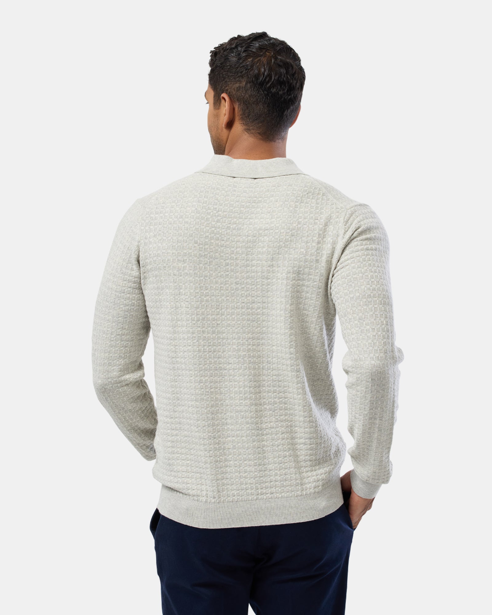 Long Sleeve Knit Polo