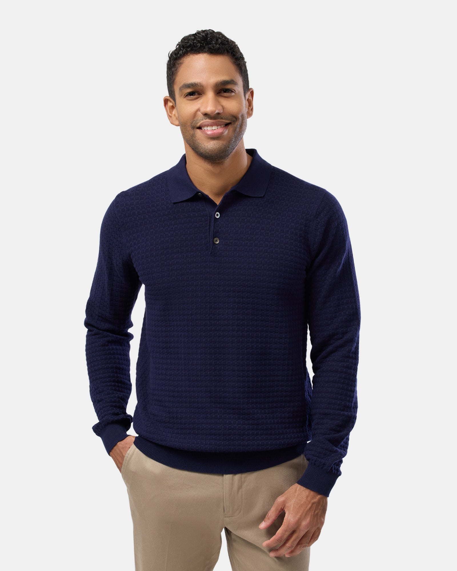 Long Sleeve Knit Polo