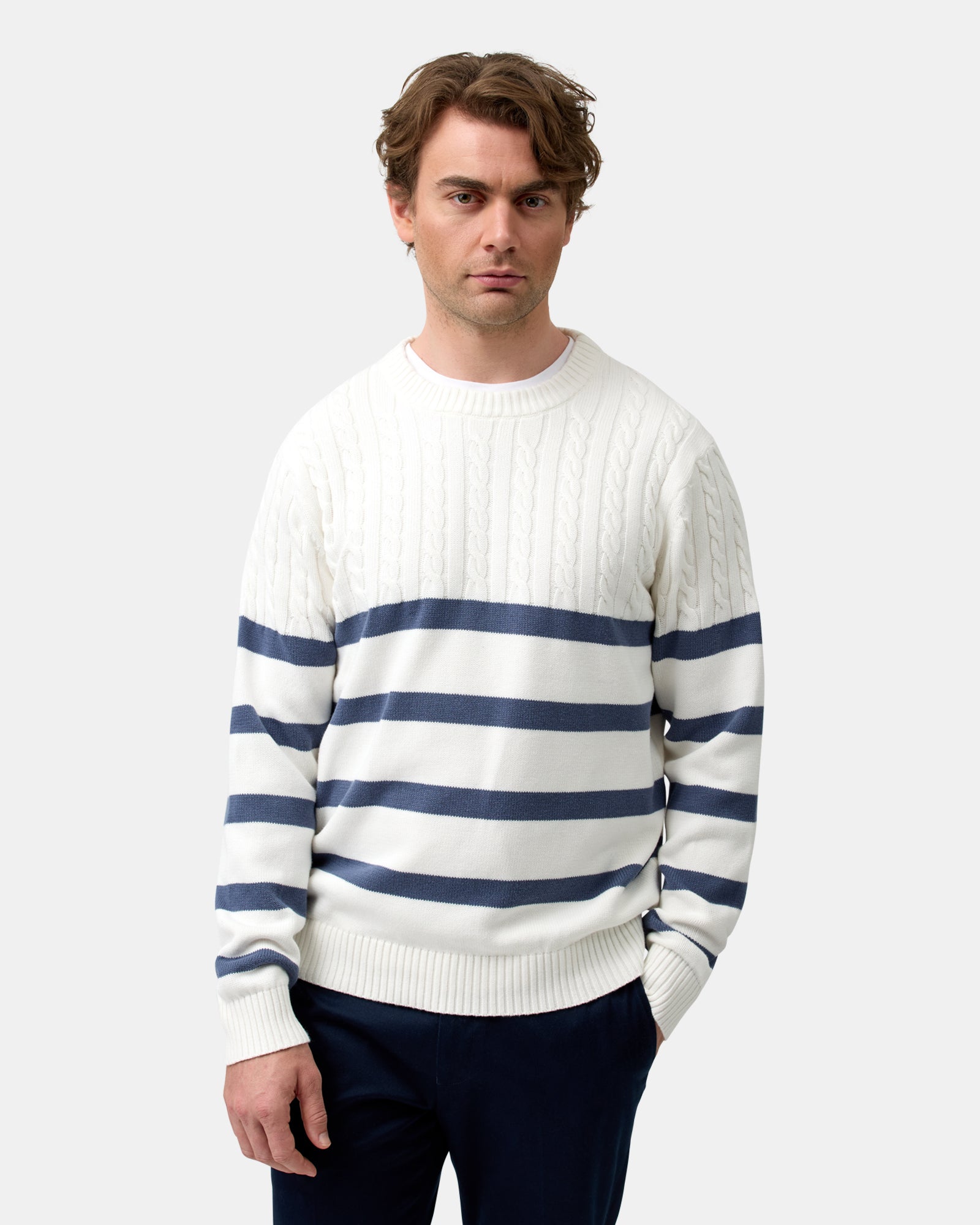 STRIPED CREW KNIT