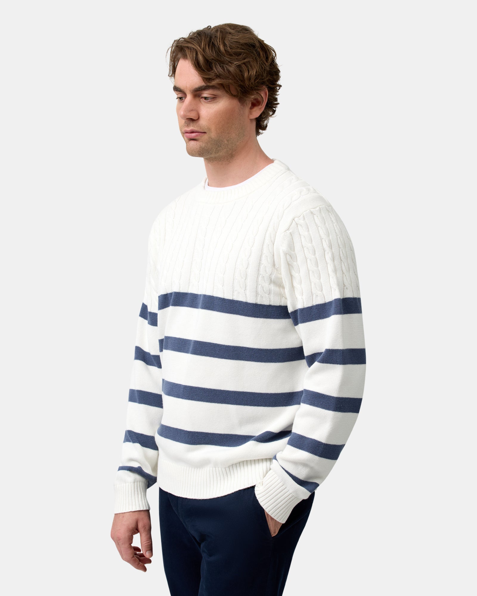 STRIPED CREW KNIT