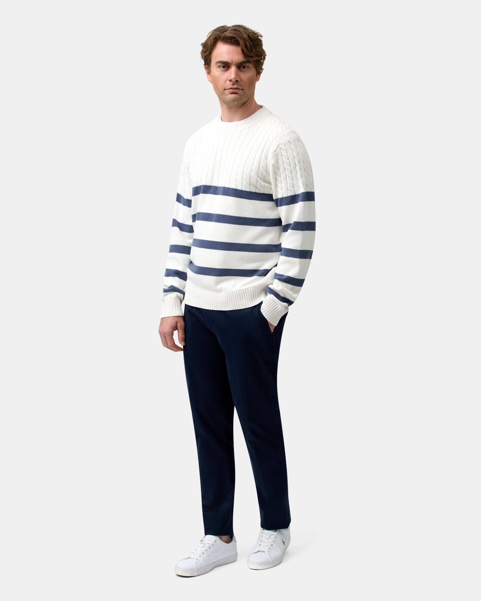 STRIPED CREW KNIT