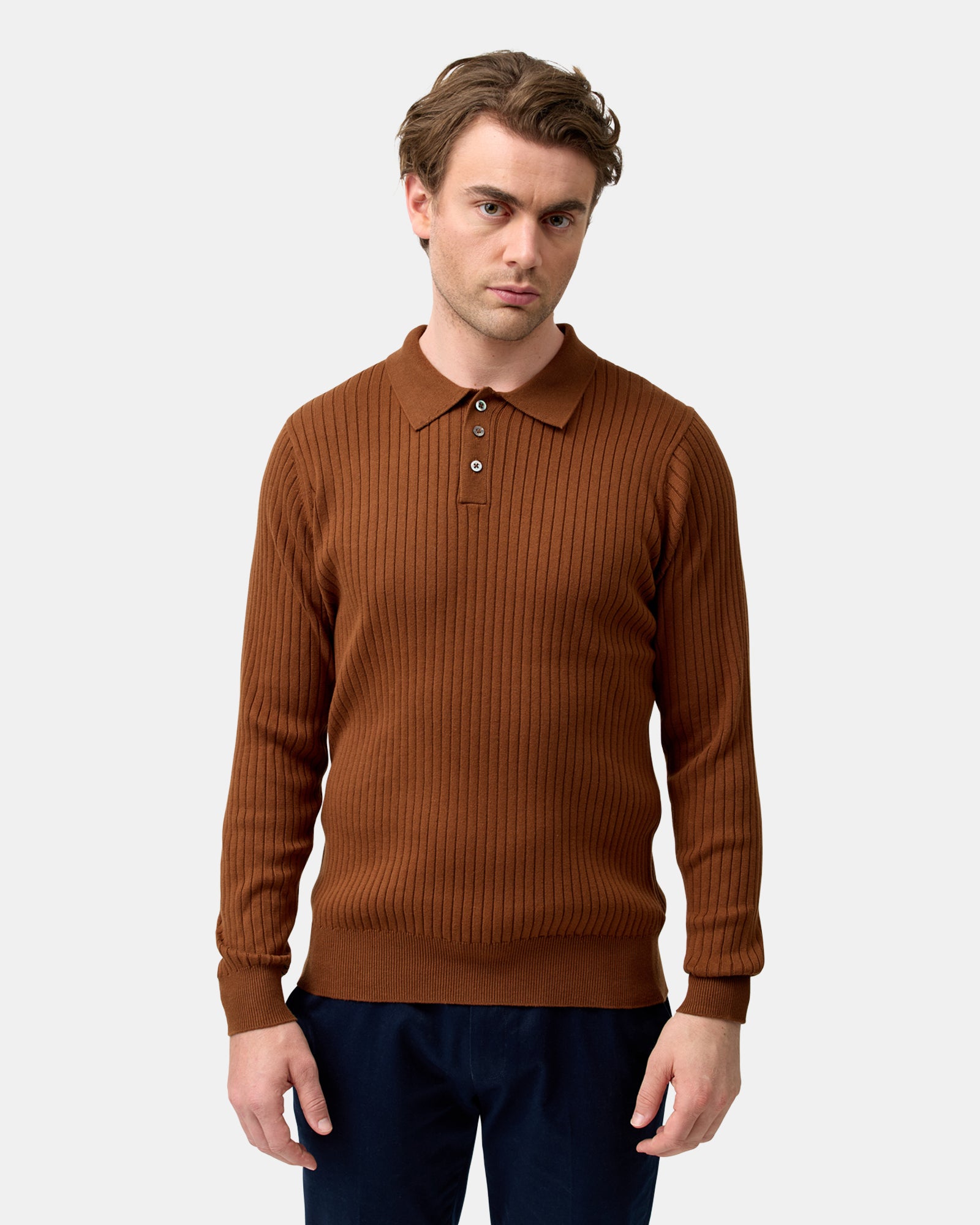 LONG SLEEVE POLO KNIT