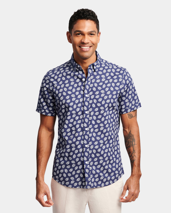 Leaf Print Casual Shirt