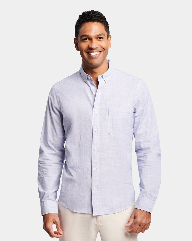 Textured Long Sleeve Casual Shirt