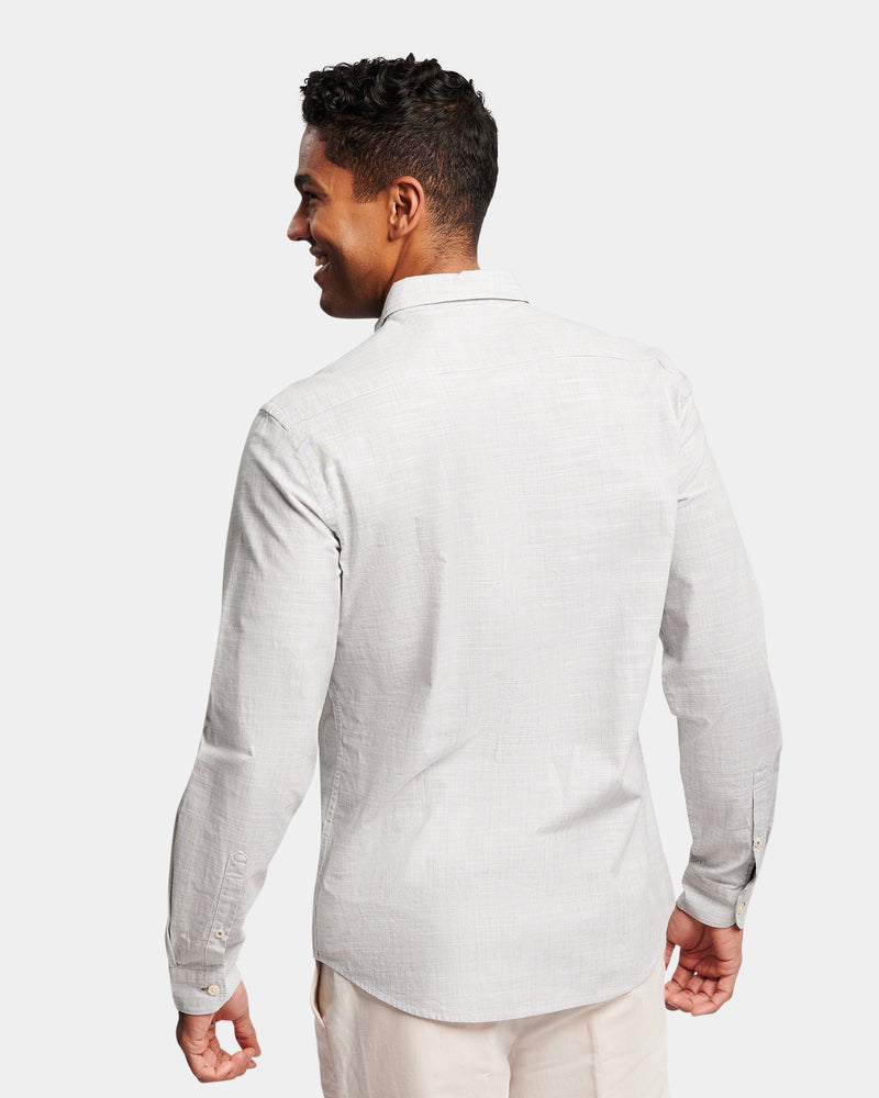 Textured Long Sleeve Casual Shirt
