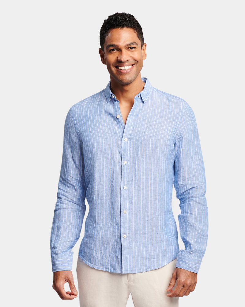 Pin Stripe Linen Casual Shirt