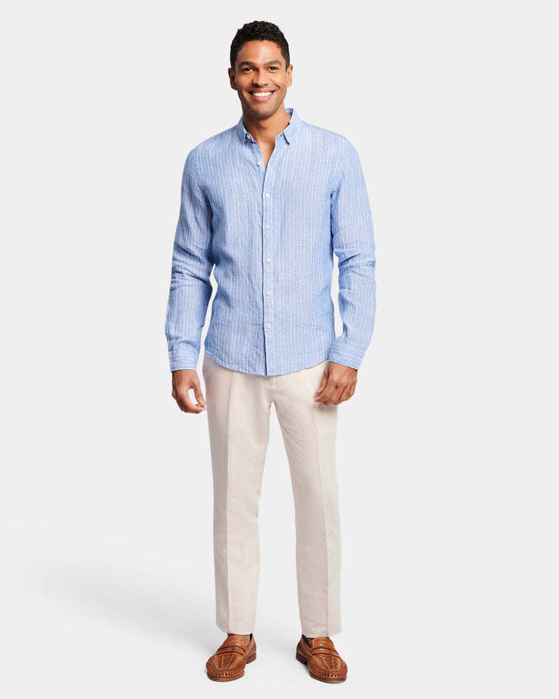 Pin Stripe Linen Casual Shirt