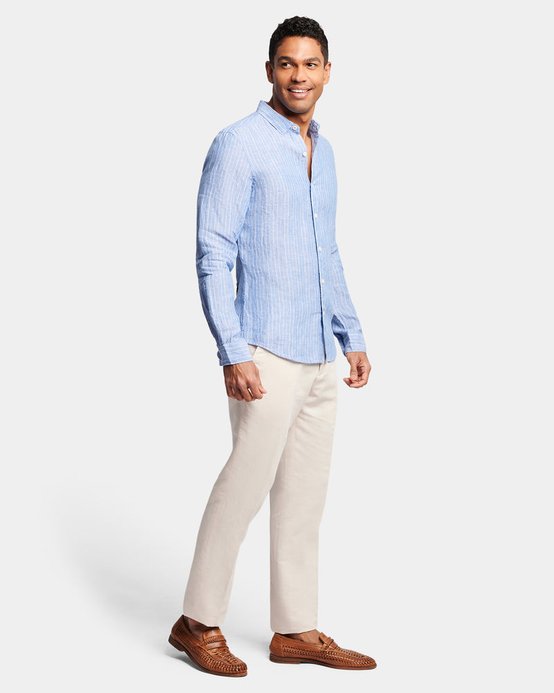 Pin Stripe Linen Casual Shirt