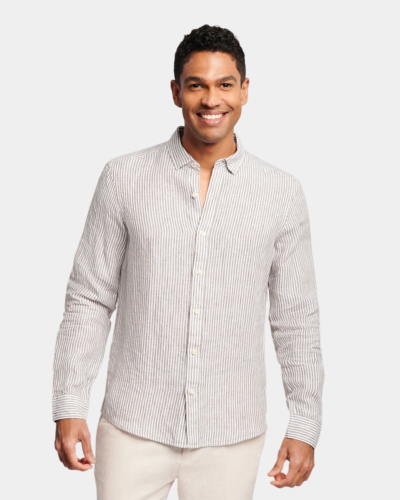 Stripe Linen Casual Shirt