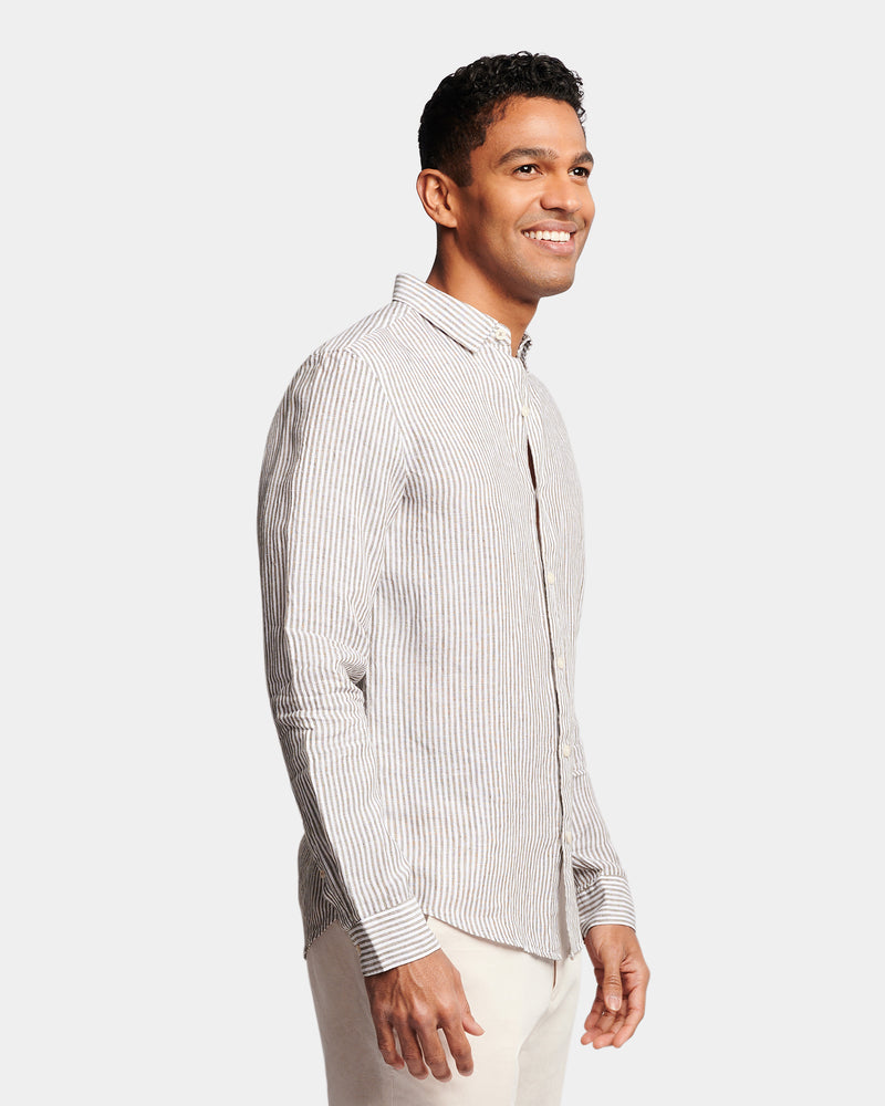 Stripe Linen Casual Shirt