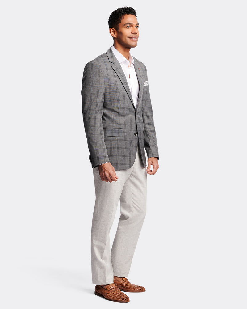 Textured Check Stretch Blazer