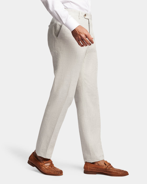 Subtle Check Linen Trouser