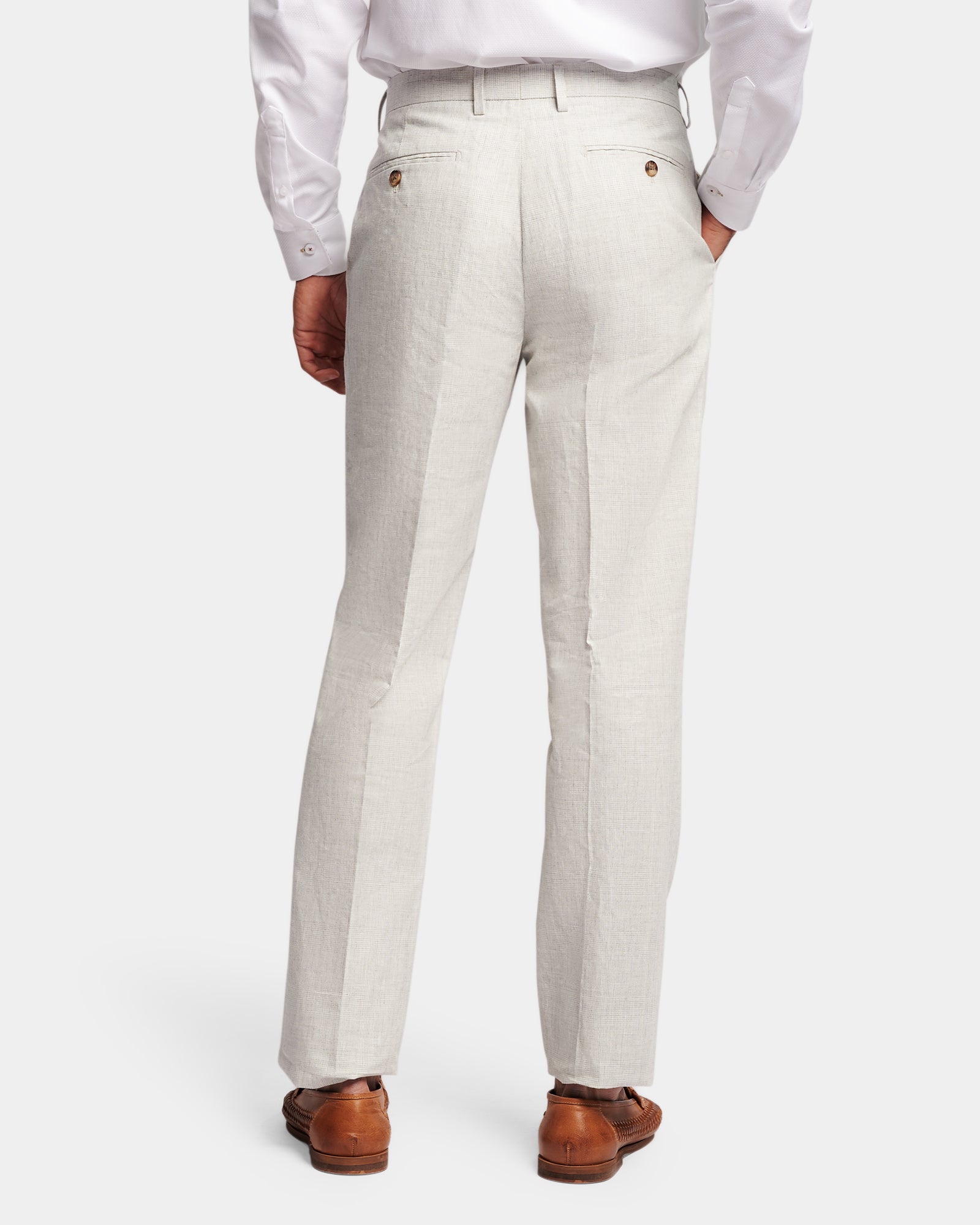 Subtle Check Linen Trouser