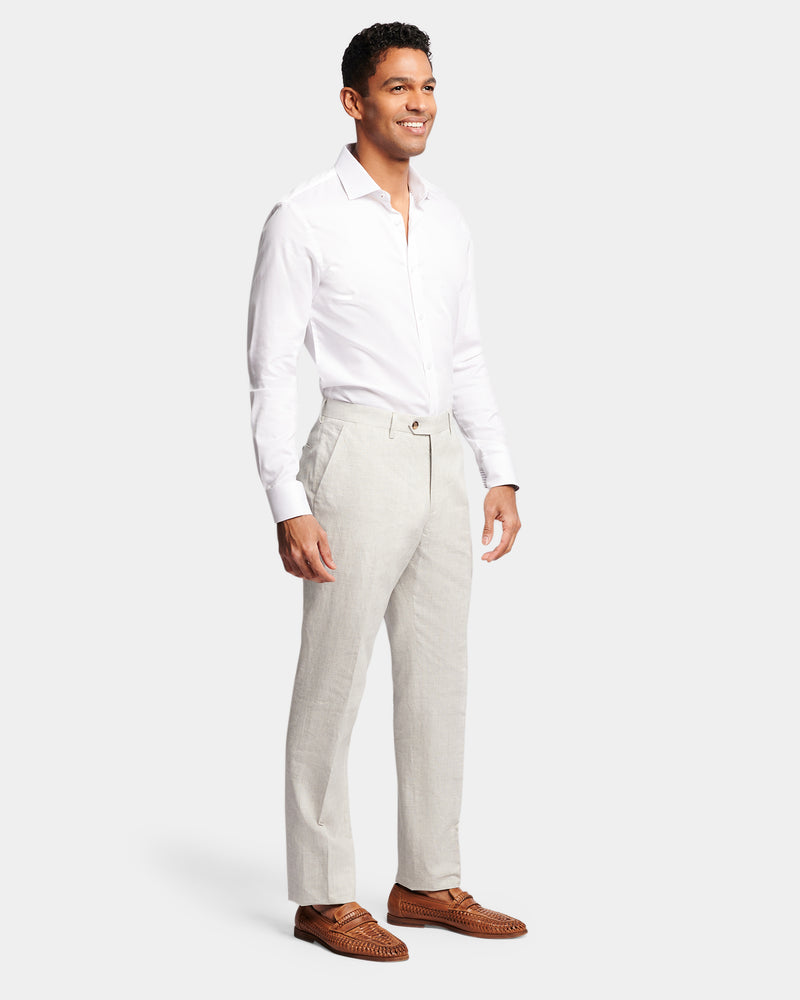 Subtle Check Linen Trouser