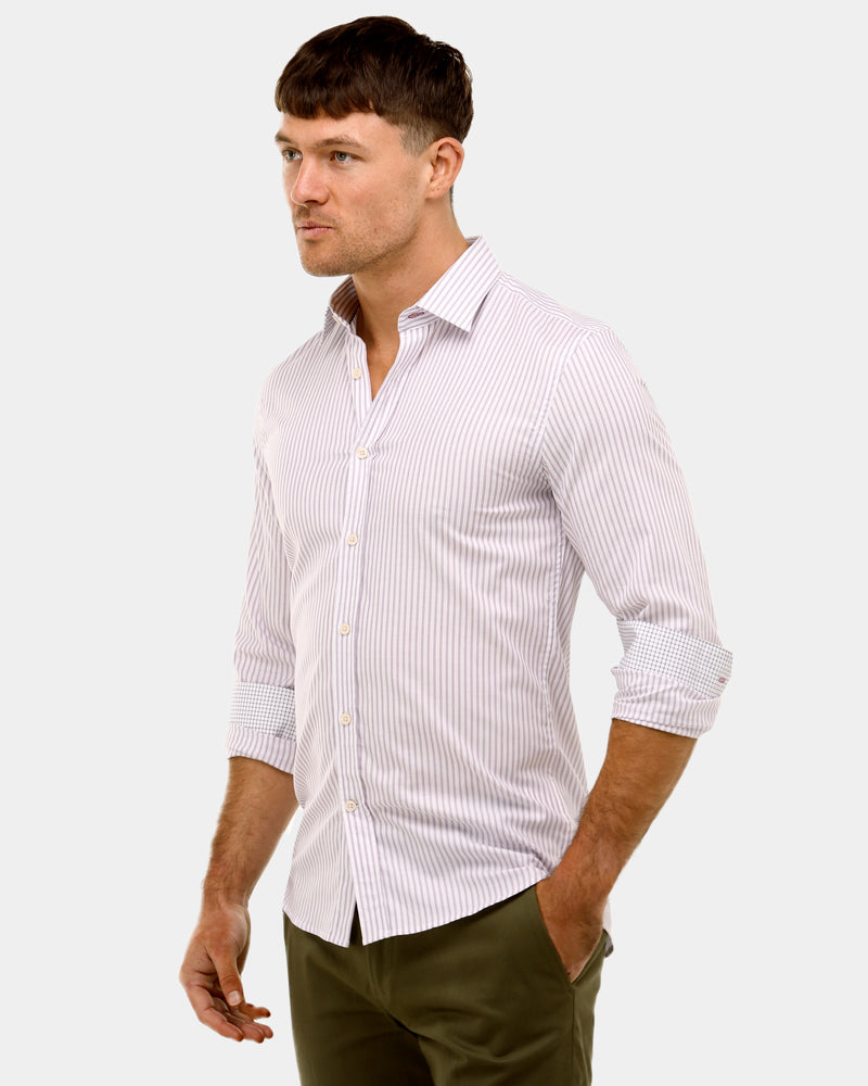 Textured Stripe Slim Fit Dress Shirt