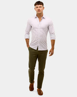 Textured Stripe Slim Fit Dress Shirt