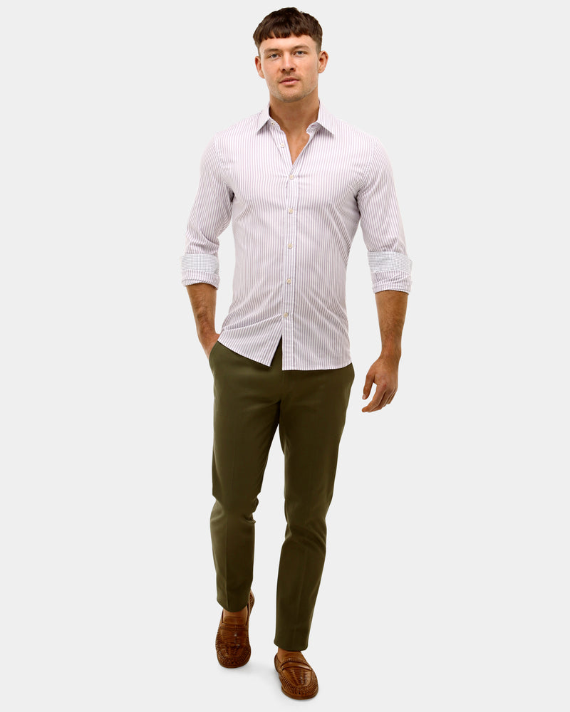 Textured Stripe Slim Fit Dress Shirt