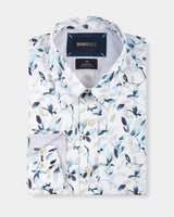 Water Colour Print Slim Fit Dress Shirt