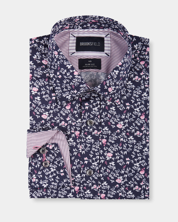 Floral Print Slim Fit Dress Shirt