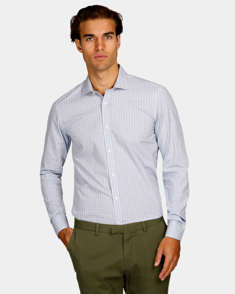 Textured Check Reg Fit Business Shirt