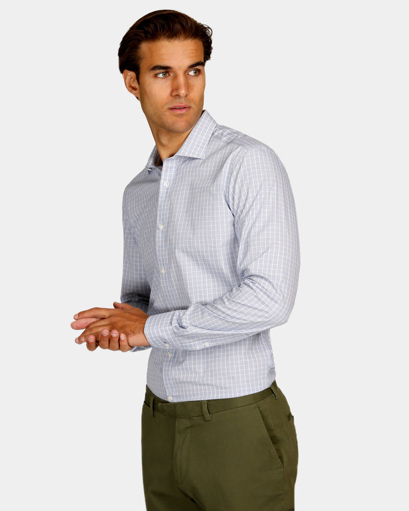 Textured Check Reg Fit Business Shirt
