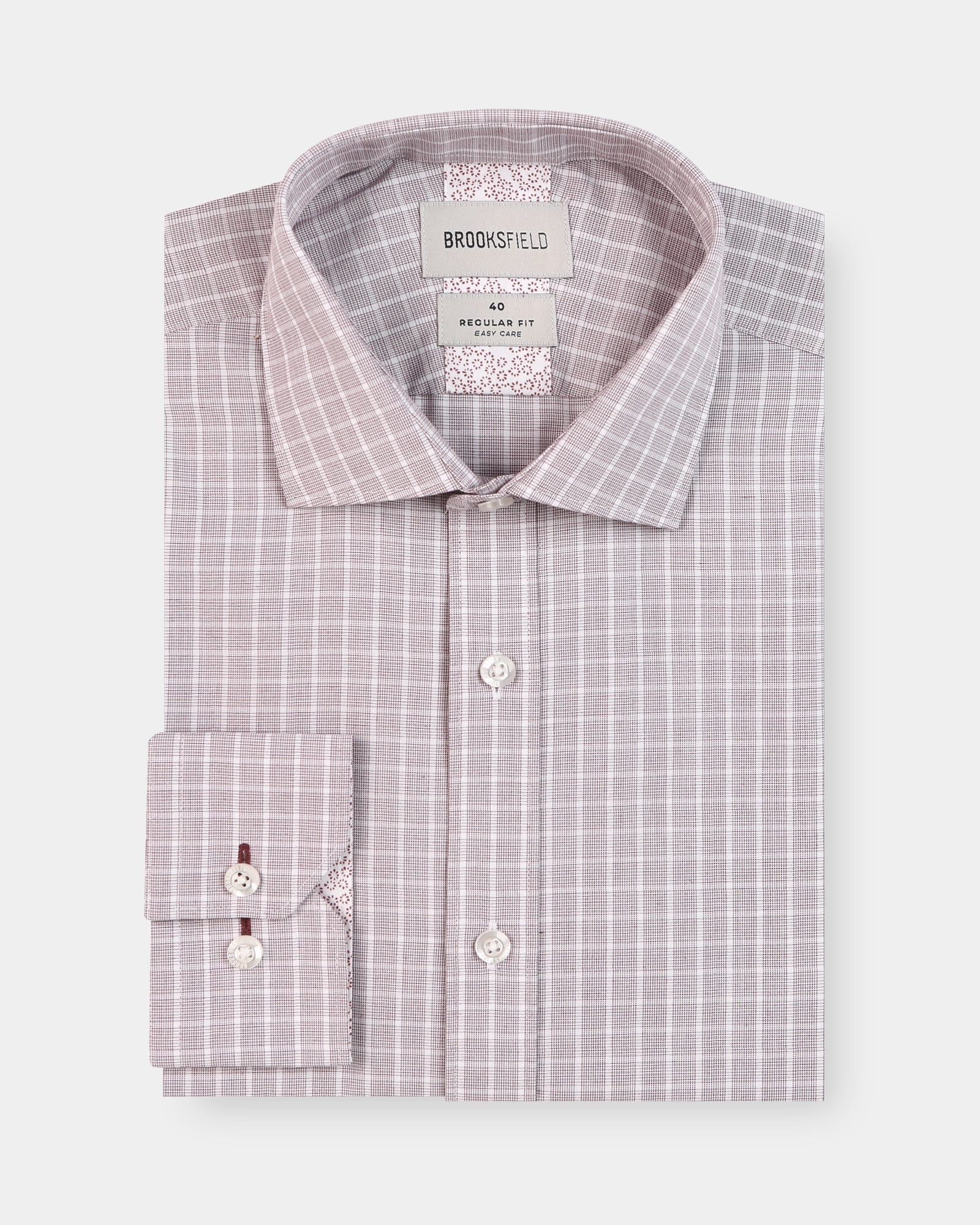 Textured Check Reg Fit Business Shirt