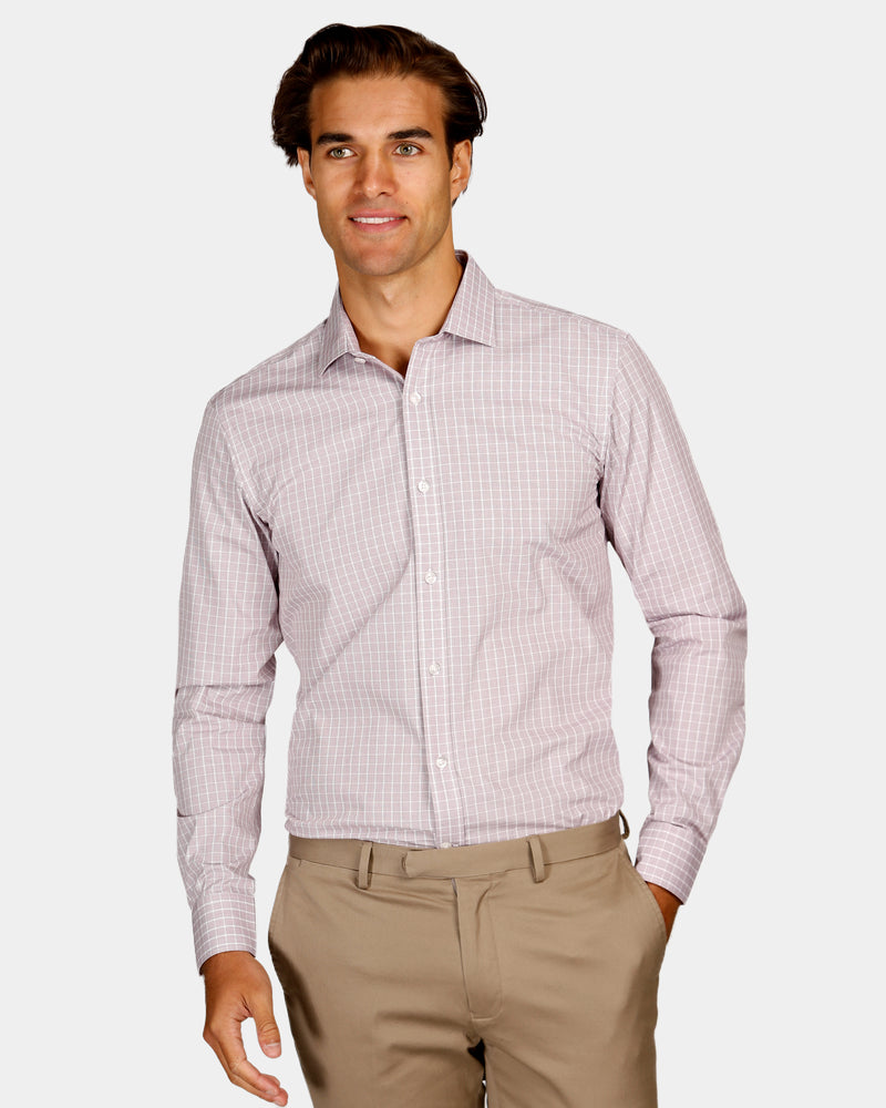 Textured Check Reg Fit Business Shirt