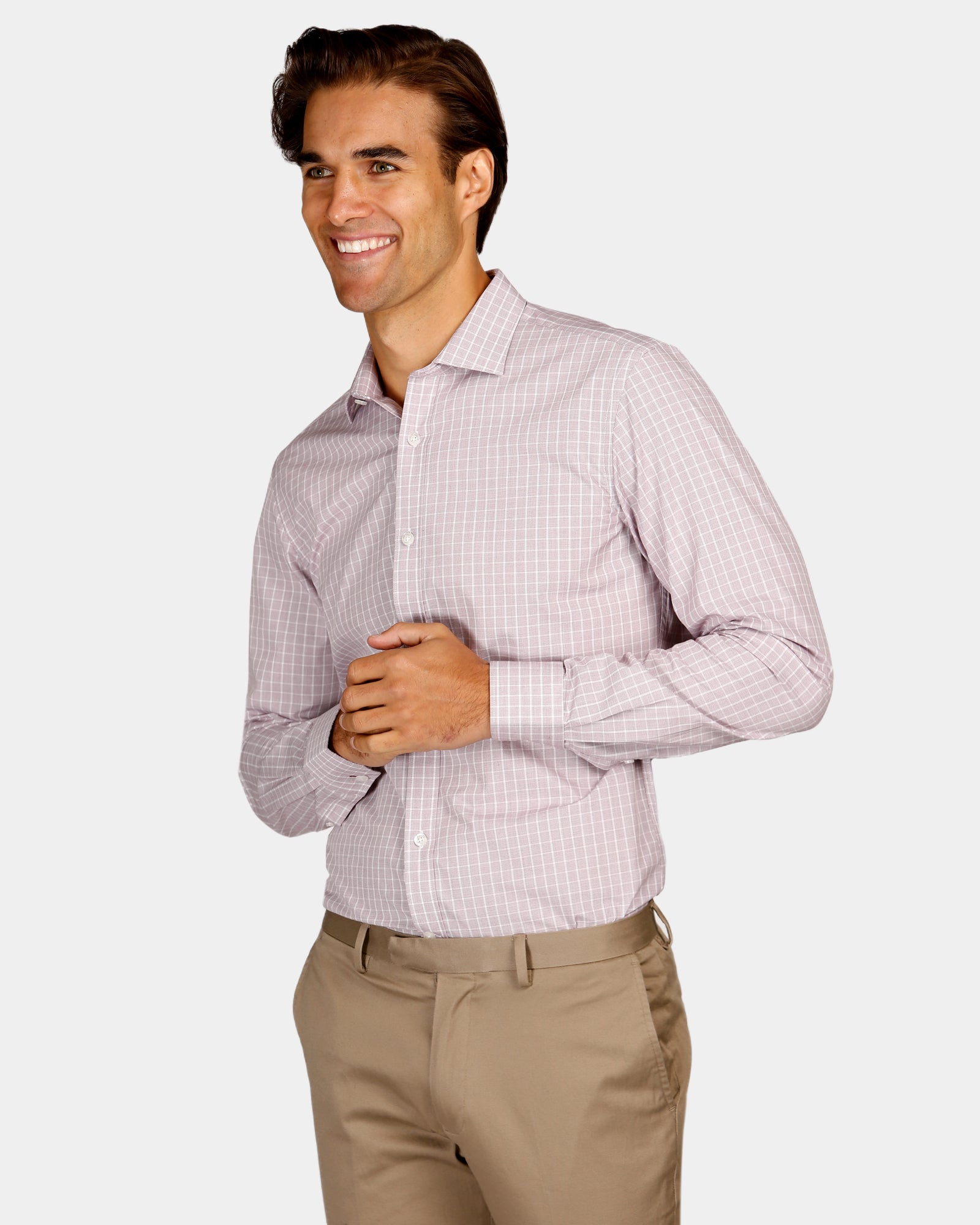 Textured Check Reg Fit Business Shirt