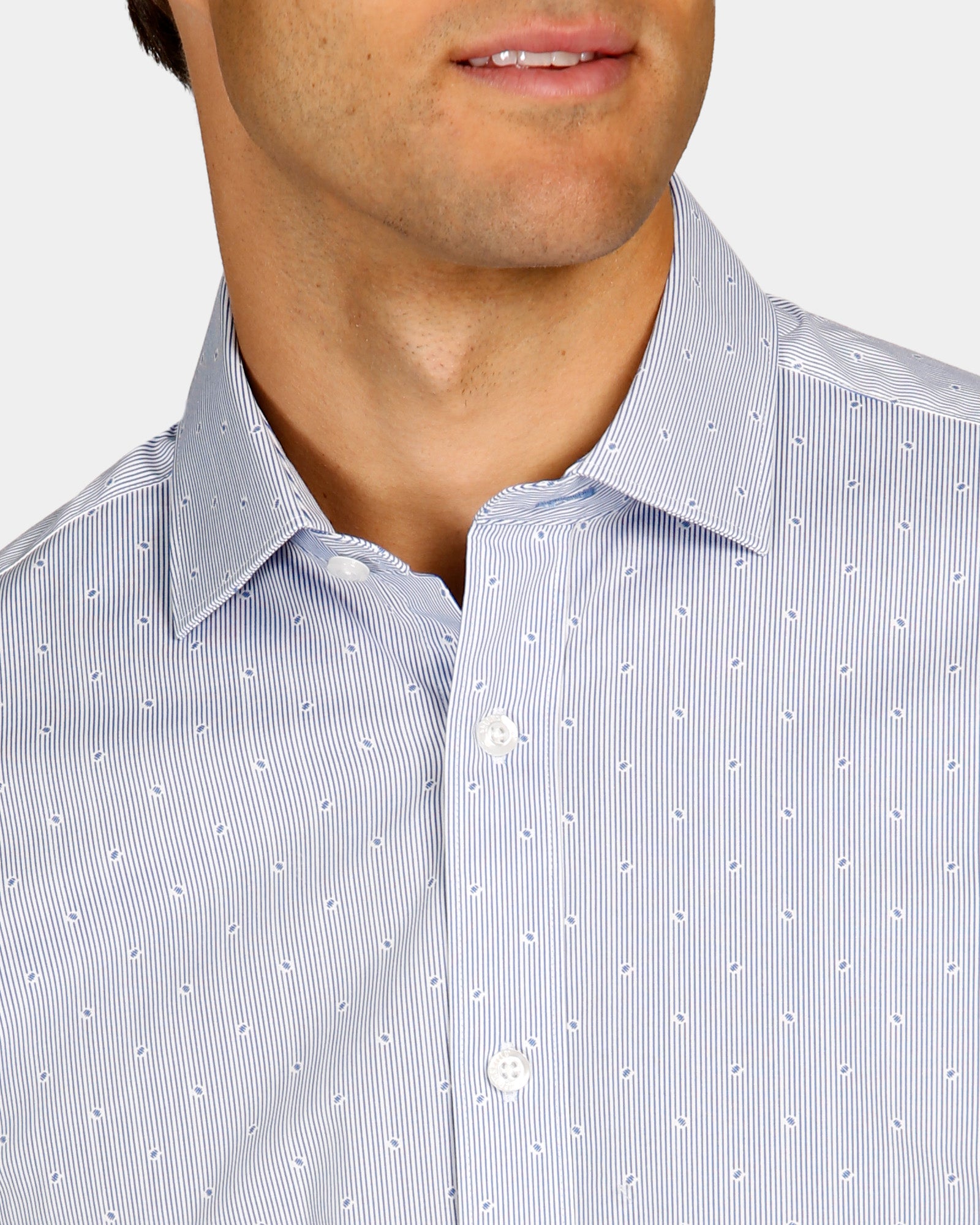 Micro Stripe Print Reg Fit Business Shirt