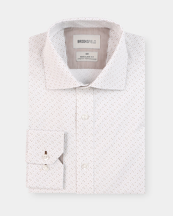 Subtle Print Reg Fit Business Shirt