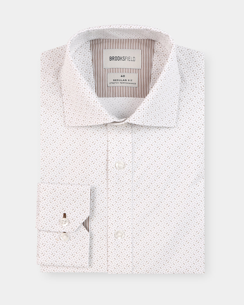 Subtle Print Reg Fit Business Shirt