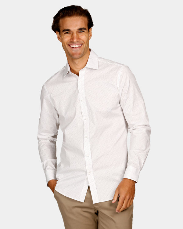Subtle Print Reg Fit Business Shirt