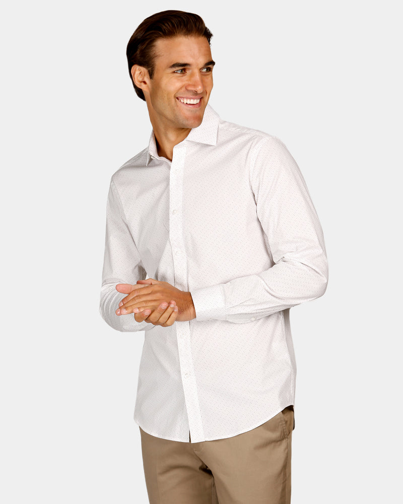 Subtle Print Reg Fit Business Shirt