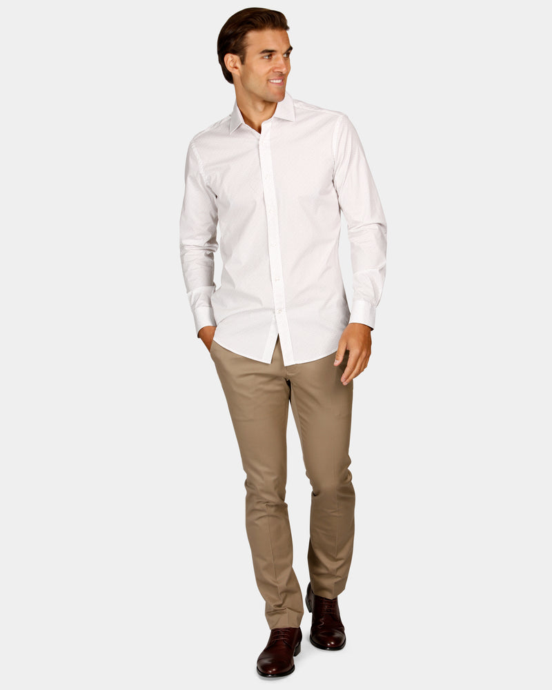 Subtle Print Reg Fit Business Shirt