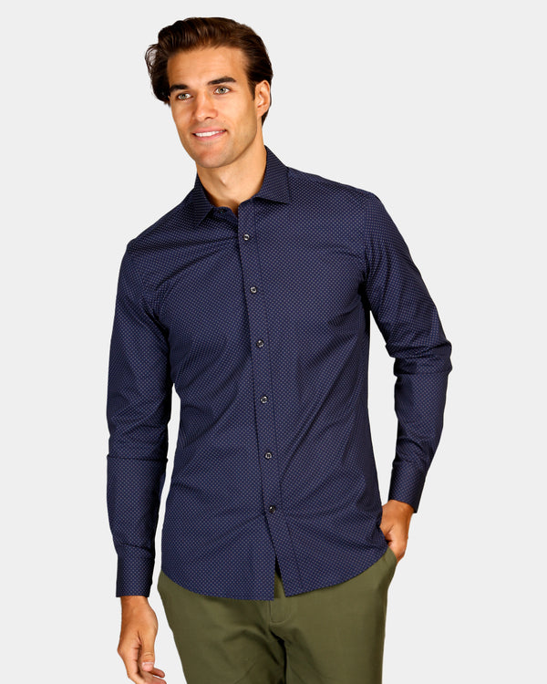 Two-Tone Print Reg Fit Business Shirt
