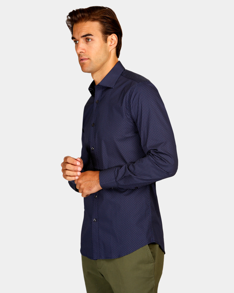 Two-Tone Print Reg Fit Business Shirt