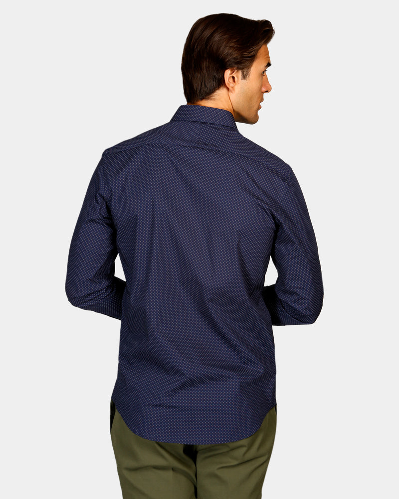 Two-Tone Print Reg Fit Business Shirt